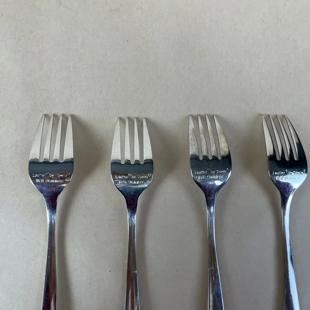Lauffer by Towle Dinner Forks 7‎ 1/8” 18/8 Stainless Flatware Indonesia Set Of 4